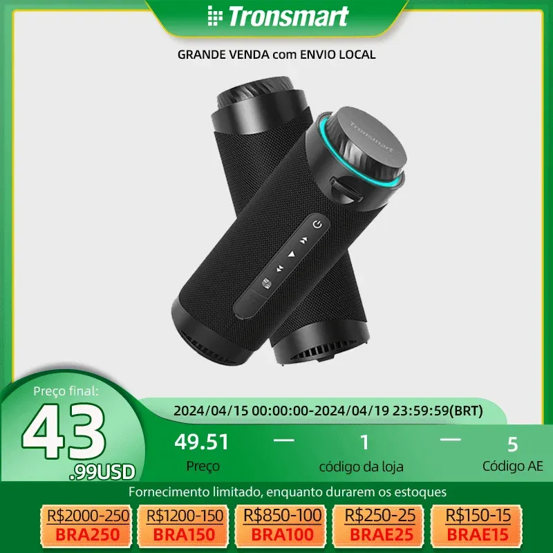 [Do Brasil] Caixa De Som Tronsmart T7 Bluetooth Surround 360